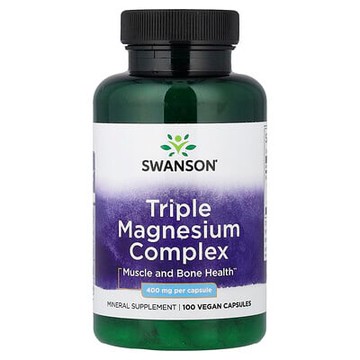 Swanson, 三重鎂復合物，400 毫克，100 粒膠囊