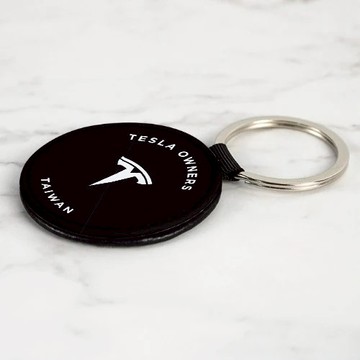 🔥虧本出清🔥Tesla Owners Taiwan 圓皮鑰匙圈 TOT造型鑰匙圈 皮革鑰匙圈 鑰匙扣