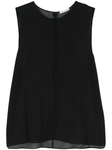 AMI Paris - semi-sheer silk tank top - men - Silk - 44 - 001 BLACK