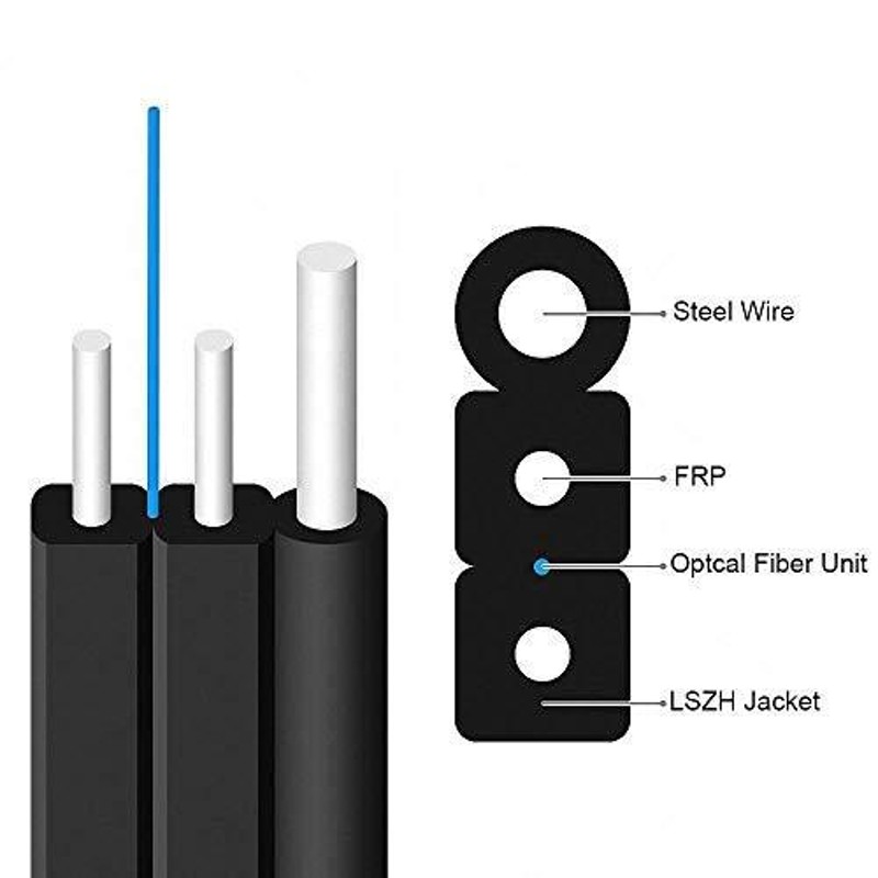 FTTH アウトドア光学ファイバー ドロップケーブル G657A1 シングル