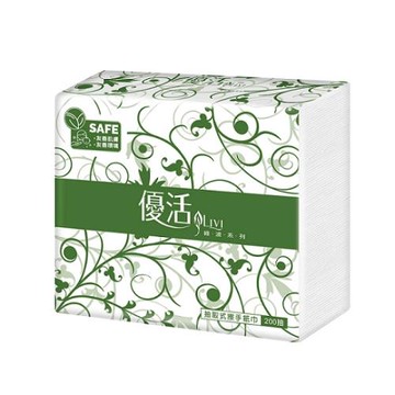 優活 抽取式擦手紙200抽x20包