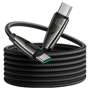 JOYROOM 先鋒系列 Type-C to Type-C 240W快充數據線 1.2m 黑色  1條