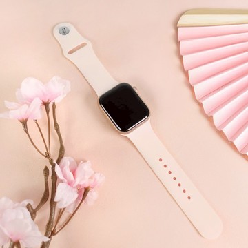 Apple Watch 全系列通用錶帶 蘋果手錶替用錶帶 運動矽膠錶帶 淡粉色 #865-AP01-LPK