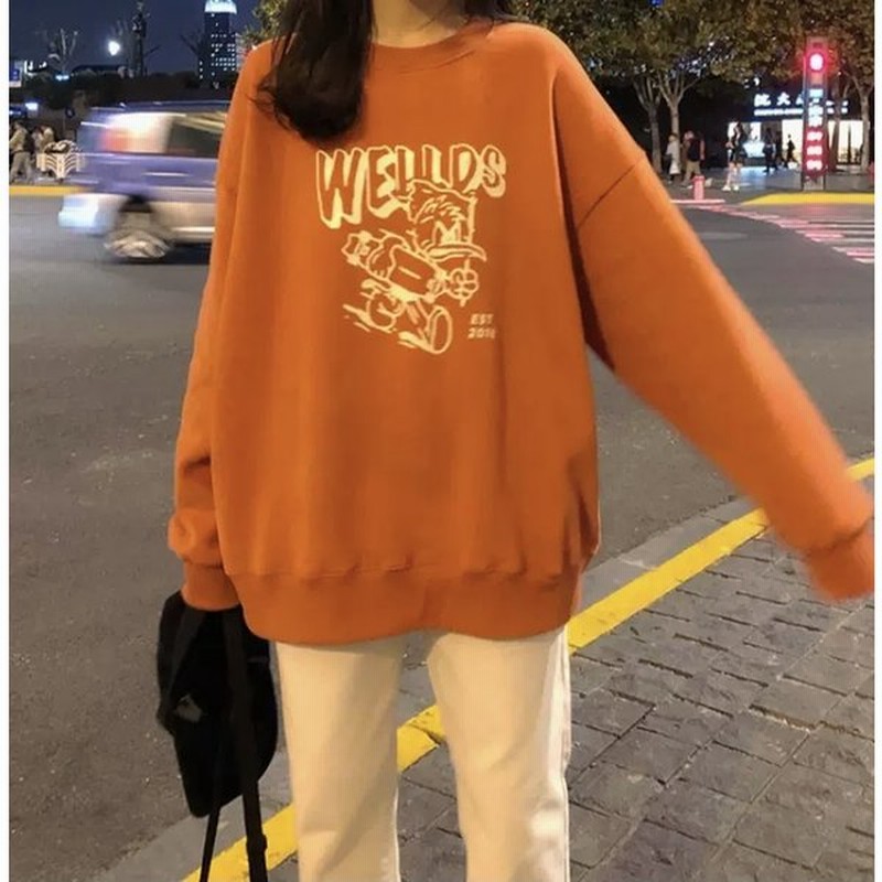 キャラ トレーナー カラー プリント Tシャツ トップス 可愛い お洒落 カジュアル 長袖 Ts 0349 通販 Lineポイント最大0 5 Get Lineショッピング