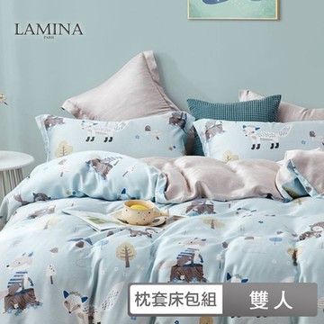 LAMINA 小狐狸 雙人  100%萊賽爾天絲枕套床包組