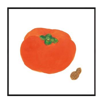 好柿會花生 掛畫  60 x 60cm  黑色