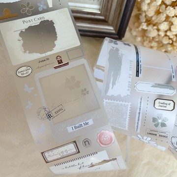 書韻 復古便簽手帳打底素材 PET 和紙膠帶