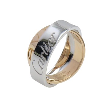 【二手名牌BRAND OFF】Cartier 卡地亞 18K玫瑰金/白金 Secret Love 戒指 #51