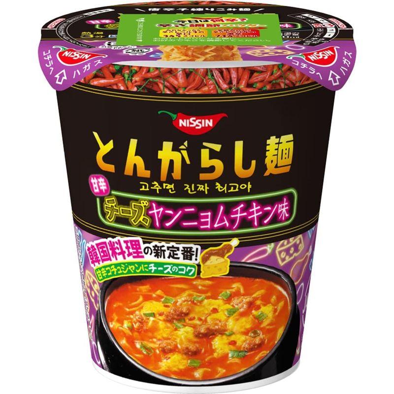 日清食品 日清のとんがらし麺 甘辛チーズヤンニョムチキン味 65g ×12個