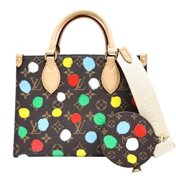 LOUIS VUITTON LV 路易威登 棕色 PVC塗層帆布 LV × YK Onthego PM 兩用包 M46380 【二手名牌BRAND OFF】