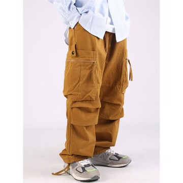 阿美咔嘰山系寬松闊腿工裝褲直筒褲休閑街頭束腳褲高街潮牌大口袋