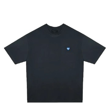 EDC INNERSECT FOG JERRY LORENZ HEARTBREAK HOTEL SERIES EMBROIDERED HEART TEE CHARCOAL GRAY