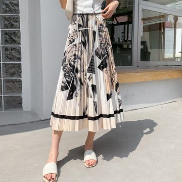 [韓國K.W.]韓國空運摩登風尚顯瘦百褶風裙(三宅/褶皺風/壓皺/顯瘦)