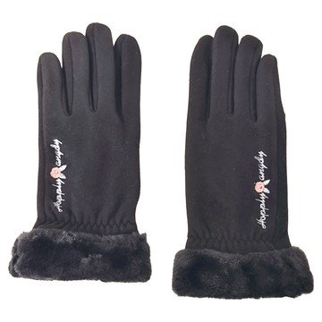 加厚毛絨口觸屏手套 Set 1雙  黑色  23.5 x 9cm