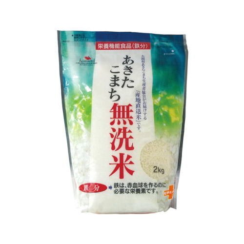 あきたこまち白米無洗米 鉄分添加 2kg×5袋 10kg ф 大潟村あきたこまち生産者協会