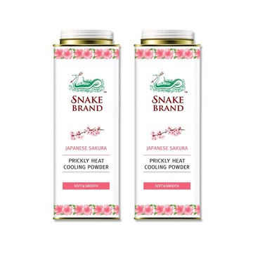 (2罐)泰國Snake Brand蛇牌-清涼降溫乾爽吸濕留香爽身粉-粉色櫻花280g/罐