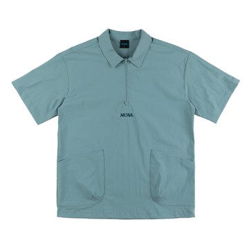 NCAA 男女 拉鍊開襟多口袋上衣 淺藍-7325149181