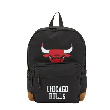 【NBA】 學院風 麂皮拼接 後背包 公牛隊-3355174920