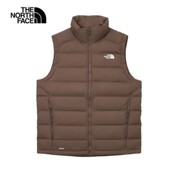 The North Face 官方旗艦 北面男款棕色舒適保暖立領羽絨背心｜88R61OI 550蓬鬆度
