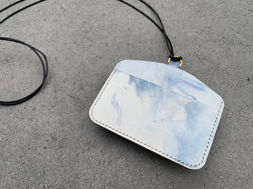 手染 皮革 墨之流動 卡套 卡夾 証件套