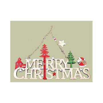 42*22木製英文字(老公公)，聖誕節/聖誕樹/聖誕老公公/聖誕木製品/掛飾/佈置/裝飾/擺飾/道具/交換禮物，X射線【X070302】