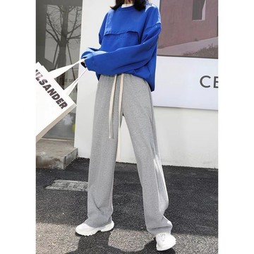 加絨/不加絨闊腿褲女 寬鬆褲子 高腰休閒運動褲 顯瘦拖地長褲 直筒褲女 秋冬闊腿褲女 時尚百搭褲子