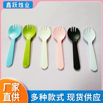 一次性叉勺獨立裝加厚磨砂甜品勺蛋糕叉勺塑料叉子水果撈塑料勺叉