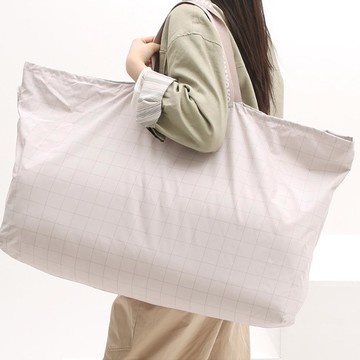 韓國 Hiyokobaby - (26盎司睡袋專用)防潑水睡袋收納袋-可可牛奶格紋 (82x42x17cm)