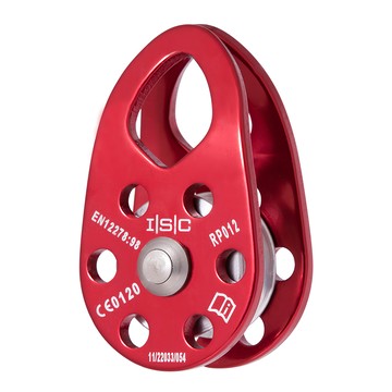 ISC 側開單孔滑輪 鋁合金材質 紅色 相容繩徑最高13mm 最小斷裂強度(MBS) 36kN  9 x 5.2cm  1個