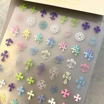 💗台灣出貨💗美甲顏究所新款爆款克羅網紅朋克復古美甲飾品十字架指甲配飾貼紙