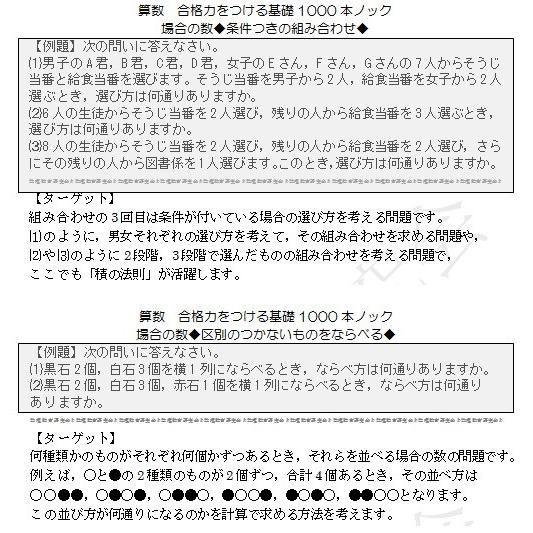 算数合格力をつける基礎1000本ノック-場合の数(下)