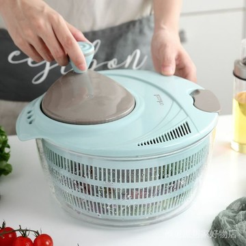 蔬菜甩幹機 蔬菜手動脫水機 家用沙拉甩水菜籃 廚房手動甩幹機 廚房沙拉蔬菜脫水器傢用洗菜甩菜神器甩幹機甩水甩幹器