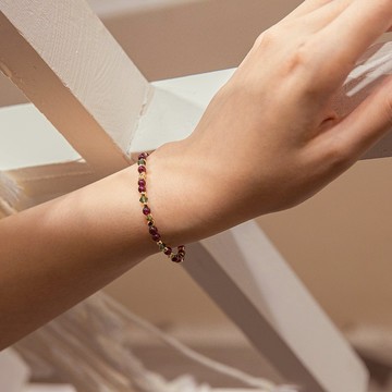 日常生活NEW-石榴石-施華洛世奇水晶-14k包金材料 母親節 禮物