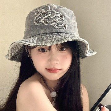 美式復古做舊登山帽女2025年春新款顯臉小戶外防曬西部牛仔帽子