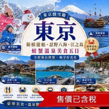 東京戲雪趣.箱根遊船.忍野八海.江之島.迪士尼.螃蟹溫泉美食五日_26NRTTRQ1P