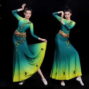 傣族舞蹈服裝演出服女成人新款云南西雙版納獨舞裙子劇目藝考套裝