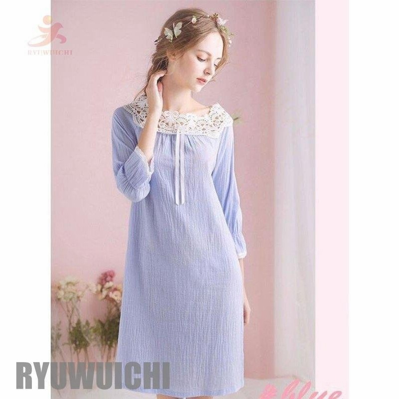 七分袖 ネグリジェ ロング 寝巻き リボン 姫系 ロマンチック レディース ランジェリー ルームウェア ナイトウェア 夏 オシャレ 部屋着 春夏秋 代30代40代 通販 Lineポイント最大0 5 Get Lineショッピング