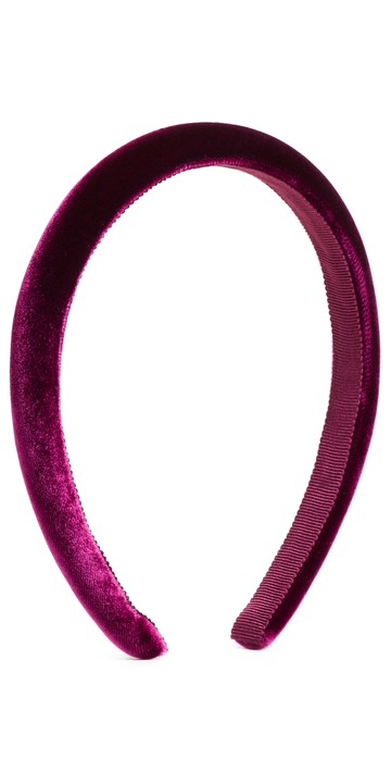 Jennifer Behr Tiana Velvet Headband Mulberry One Size