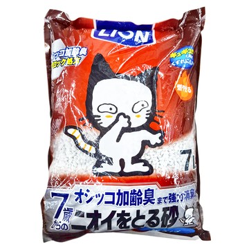 LION 獅王 貓砂 7歲以上熟齡貓用 長時間強力消臭紙砂  7L  1包  除臭