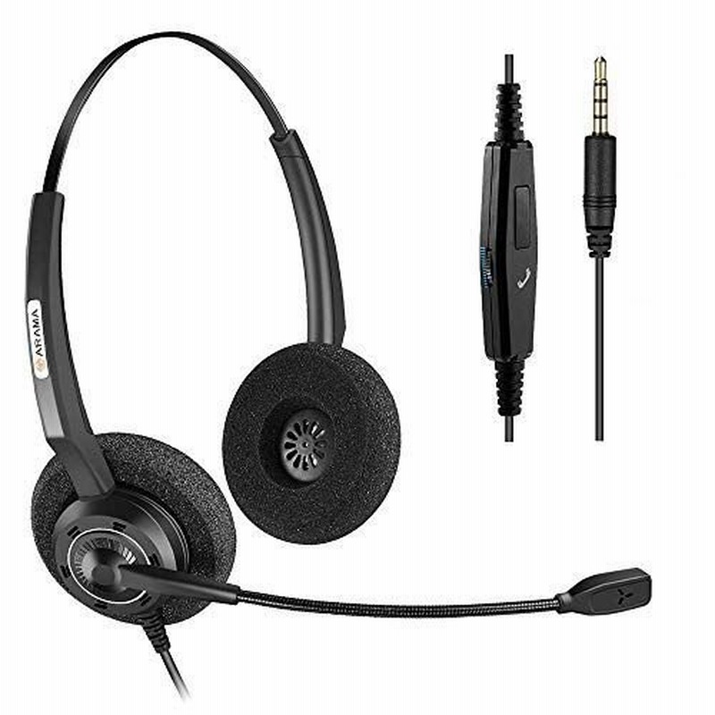 Arama 携帯電話用ヘッドセット Iphone 3 5mm スマホ対応 高音質 マイク付き ヘッドホン 有線 ビジネス 通勤 通学 両耳 通販 Lineポイント最大0 5 Get Lineショッピング