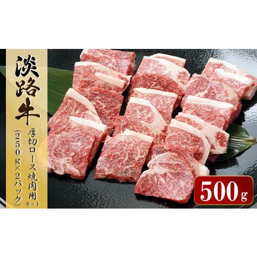 ふるさと納税 兵庫県 淡路市 淡路牛 厚切ロース焼肉用カット　500g（250ｇ×2パック）