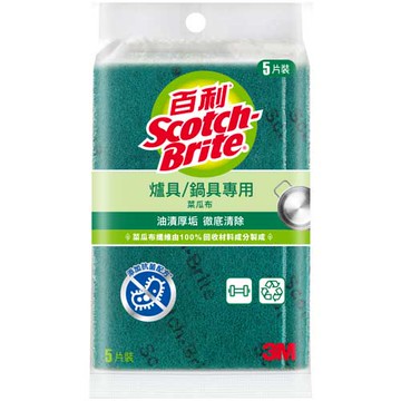 3M 百利 爐具/鍋具專用 菜瓜布(小綠) 5片裝