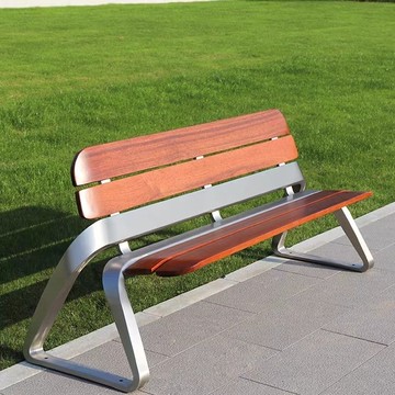 免運/可開票 快速出貨 公園椅戶外長椅庭院不銹鋼休閑靠背座椅商場休息排椅實木藝術座椅