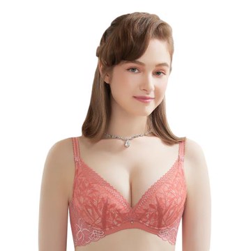 【Swear 思薇爾】 撩波芙蓉光影系列B-E罩蕾絲集中包覆女內衣(果乾紅)