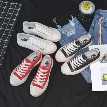 經典百搭低幫帆布鞋女2024春季新款韓版休閑鞋布鞋學生膠鞋小白鞋