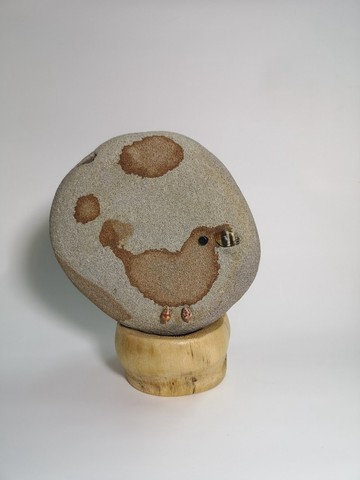 -小鴨出遊- 石頭藝品 原石擺飾 石頭擺飾品 手作藝品 石頭擺件
