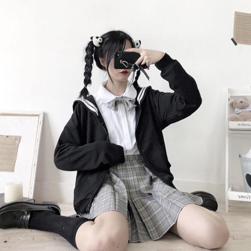 春秋コスプセーラー服長袖不良少女JK制服コスプレセーラー襟服制服学院