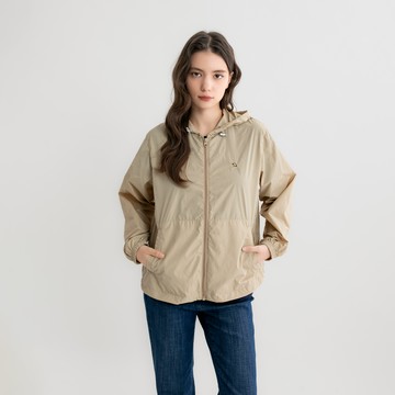 女裝-連帽風衣外套-卡其色