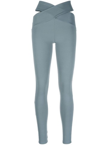 Live The Process - crossover-strap high-waisted leggings - women - Elastane/Nylon - S - Blue