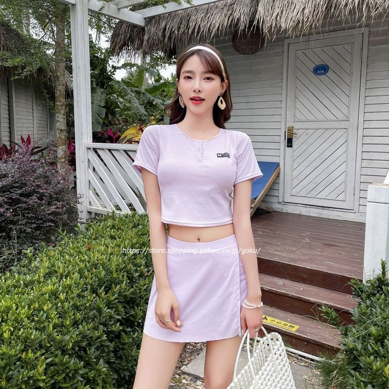 水着 レディース Tシャツ スカート タンキニ ピンク グリーン ブルー 水泳 ビーチウェア セパレート 大人可愛い フィットネス スポーツ 水陸両用 水着 スイミング 通販 Lineポイント最大0 5 Get Lineショッピング